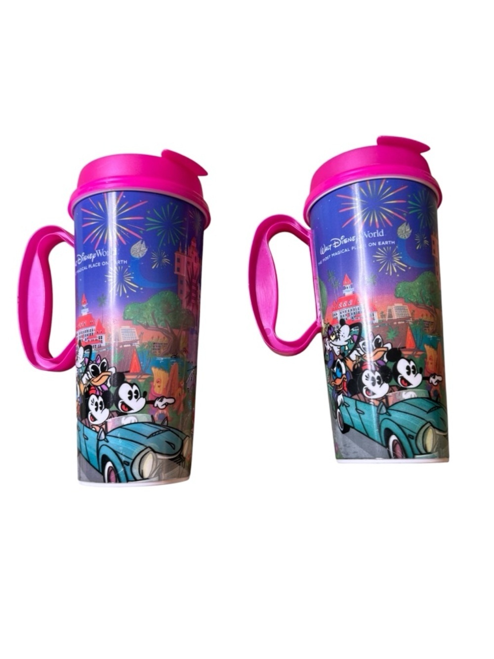 Walt Disney World Mickey & Friends 16 oz Refillable Travel Cups Whirley